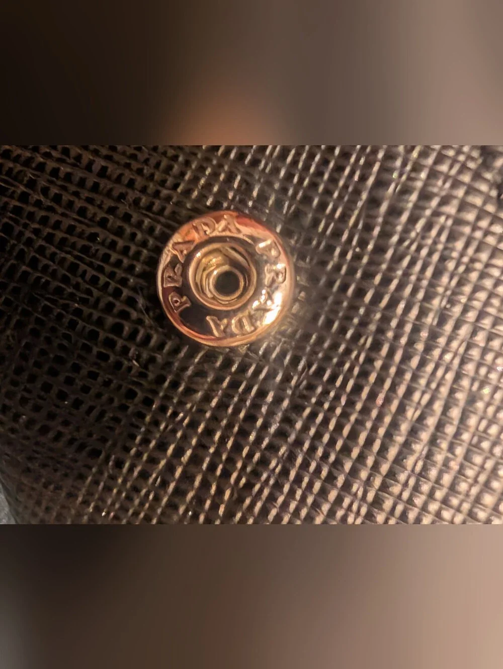 Prada Metallic Saffiano Leather Coin Pouch - Black In Excellent Condition!
